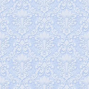 Vector volumetric damask seamless pattern background. Elegant luxury embossed Illustrazione stock