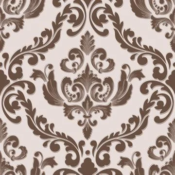 Vector volumetric damask seamless pattern element. Elegant luxury embossed 스톡 일러스트
