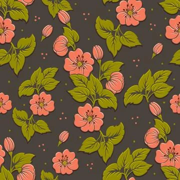 Vector volumetric flower seamless pattern element. Elegant luxury embossed te Illustrazione stock