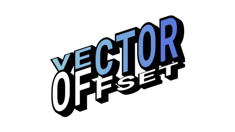 VECTOR vs OFFSET, 3D Text Animation in Isometric View with Opposite Word Motion Stock Footage 314264180