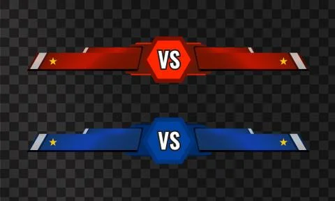 Vector VS versus template on transparent background. Stock Illustration