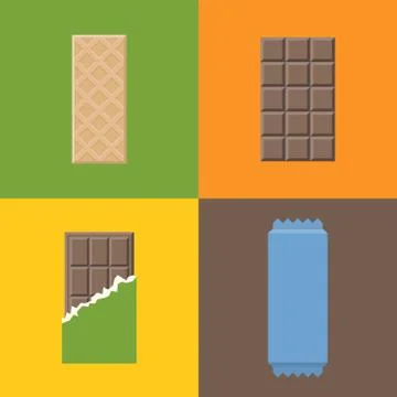 Vector wafer with chocolate, flat design イラスト素材