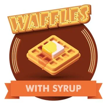 Vector waffle illustration or label for menu Stock Illustration