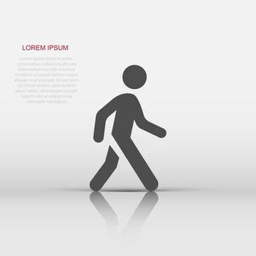 Vector walking man icon in flat style. People walk sign illustration pictog.. Stock Illustration