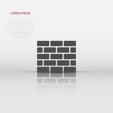 Vector wall brick icon in flat style. Wall sign illustration pictogram. Sto.. Stock Illustration