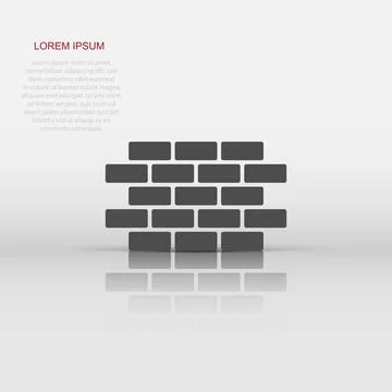 Vector wall brick icon in flat style. Wall sign illustration pictogram. Sto.. Stock Illustration