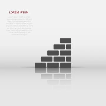 Vector wall brick icon in flat style. Wall sign illustration pictogram. Sto.. Stock Illustration