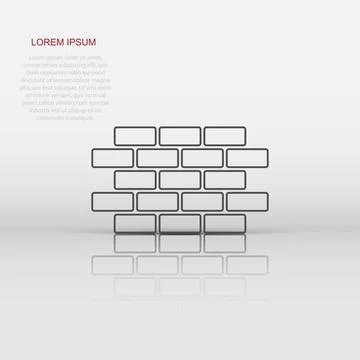 Vector wall brick icon in flat style. Wall sign illustration pictogram. Sto.. Stock Illustration