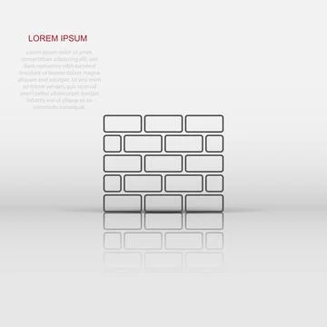 Vector wall brick icon in flat style. Wall sign illustration pictogram. Sto.. Stock Illustration