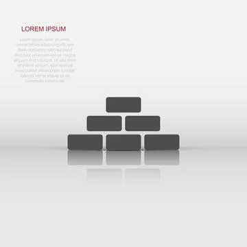 Vector wall brick icon in flat style. Wall sign illustration pictogram. Sto.. Stock Illustration