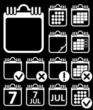 Vector Wall Calendar Icons Set Stock Illustration