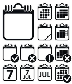 Vector Wall Calendar Icons Set Stock Illustration