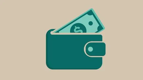 Vector of wallet and dollar bills put in wallet Stock Illustration