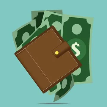 Vector wallet with money Stock Illustration