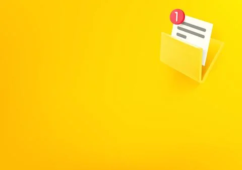 Vector wallpaper with folder icon. 3d vector background with copy space Stock-Illustration