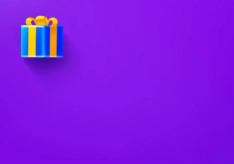 Vector wallpaper with gift box icon. 3d vector background with copy space Stock Illustration