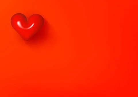 Vector wallpaper with heart icon. 3d vector background with copy space Stock Illustration