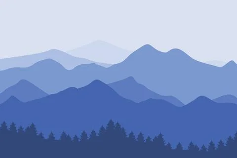Vector wallpaper with a landscape, a mountain range 스톡 일러스트