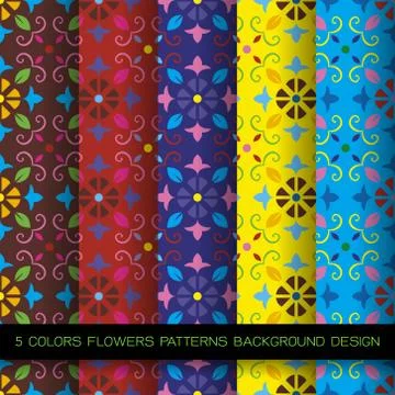 Vector wallpaper seamless flower pattern Stock Illustration