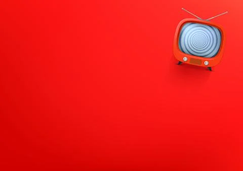 Vector wallpaper with tv-set. 3d vector background with copy space Stock-Illustration