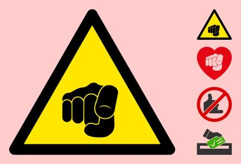 Vector Want You Finger Warning Triangle Sign Icon Illustrazione stock