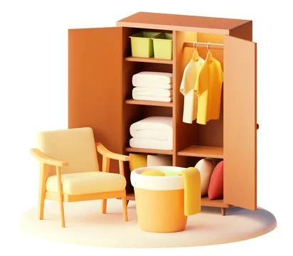 Vector wardrobe with armchair Stock Illustration