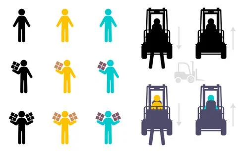 Vector warehouse icon set Illustrazione stock