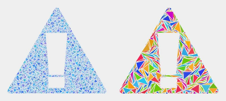 Vector Warning Mosaic Icon of Triangle Elements Stock Illustration