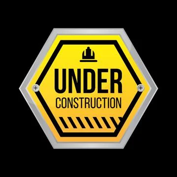Vector warning under construction sign Stock Illustration