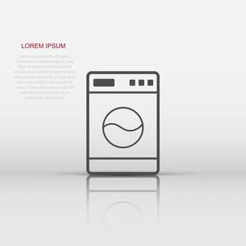 Vector washer icon in flat style. Laundress sign illustration pictogram. Wa.. Illustrazione stock
