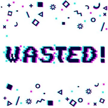 Vector wasted pixel glitch Stock Illustration