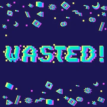 Vector wasted pixel glitch Stock Illustration