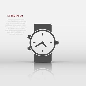 Vector watch icon in flat style. Clock sign illustration pictogram. Timer b.. Stock Illustration