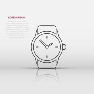 Vector watch icon in flat style. Clock sign illustration pictogram. Timer b.. Stock Illustration