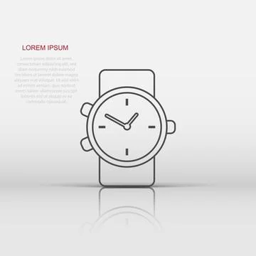 Vector watch icon in flat style. Clock sign illustration pictogram. Timer b.. 스톡 일러스트