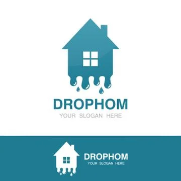 Vector water and drop house logo Stock Illustration