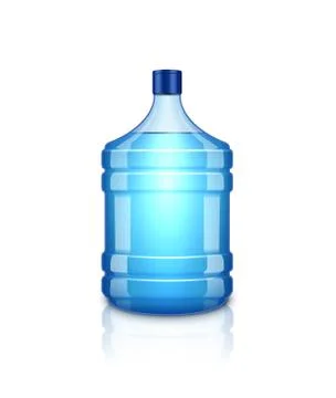 Vector water bottle. Large plastic big blue transparent bottle for clean water Stock Illustration