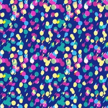 Vector water color dots seamless background pattern - Night neon theme Stock Illustration
