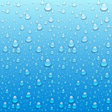 Vector Water drops on glass. rain drops on clear window Stock Illustration