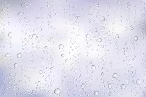 Vector Water drops on glass. Rain drops on transparent background. Stock Illustration