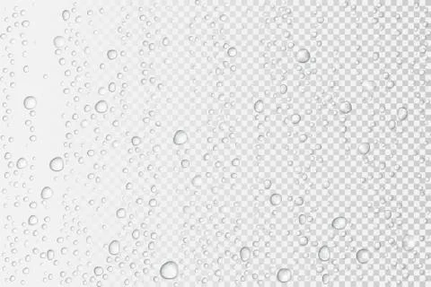 Vector Water drops on glass. Rain drops on transparent background. Stock Illustration