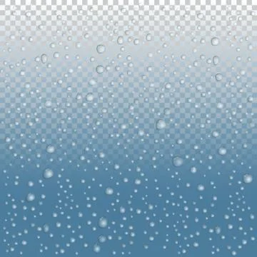 Vector Water drops on glass. Rain drops on transparent background. Stock Illustration