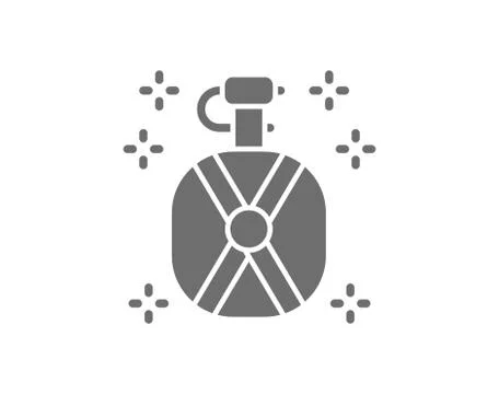 Vector water flask, thermos bottle grey icon. Stock Illustration