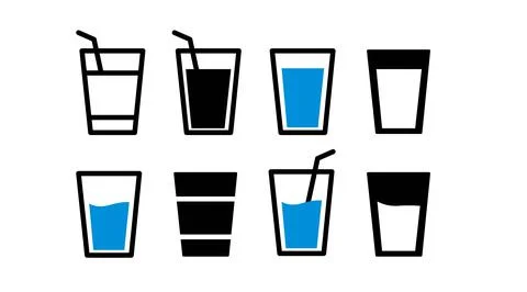 Vector Water Glasses Set. Stock Illustration