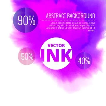 Vector water ink splash burst in purple color Stock-Illustration