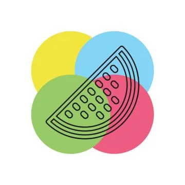Vector water melon, watermelon slice fruit Stock Illustration