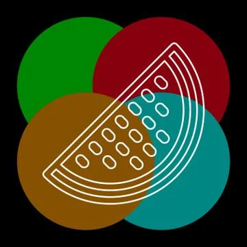 Vector water melon, watermelon slice fruit Stock Illustration