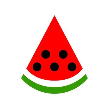 Vector water melon, watermelon slice fruit illustration, fresh healthy food - Stock Illustration