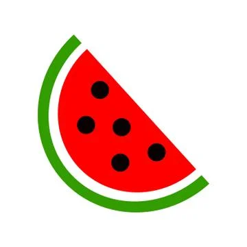 Vector water melon, watermelon slice fruit illustration, fresh healthy food - Stock Illustration