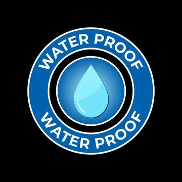 Vector Water proof shield icon with flat check mark. Stock Illustration